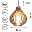 Ver imagem 3 de Luminária Teto tipo Pendente FILIPINAS MDF - Completa - Cor: Marrom
