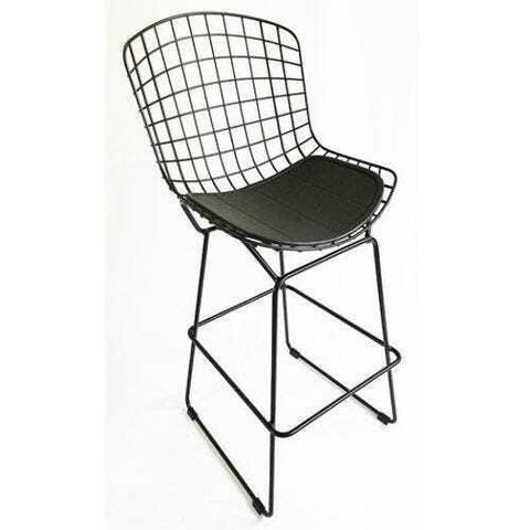 Banqueta Alta Bertoia preta altura 70cm - Direto de Fábrica