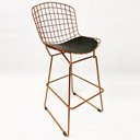 Ver imagem 3 de Kit 2 Banquetas BERTOIA cobre assento preto altura 70cm - Direto de Fábrica