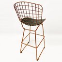Ver imagem 5 de Kit 2 Banquetas BERTOIA cobre assento preto altura 70cm - Direto de Fábrica
