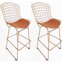 Ver imagem 1 de Kit 2 Banquetas BERTOIA Cobre altura 70cm - Direto de Fábrica