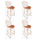 Ver imagem 1 de Kit 4 Banquetas BERTOIA Cobre altura 70cm - Direto de Fábrica