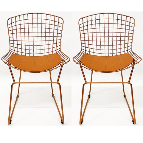 Kit 2 Cadeiras para cozinha BERTOIA cobre assento cobre - Direto de Fábrica
