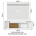 Ver mais imagens de Rack Cancun E Painel Para Tv Até 65" Branco/Rustic/branco