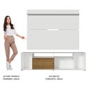 Ver imagem 4 de Rack Cancun E Painel Para Tv Até 65" Branco/Rustic/branco