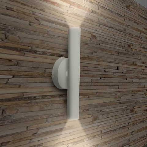 Arandela Parede Foco Duplo Slim Palito - Branco + Led Gu10