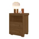 Ver imagem 1 de Mesa de Cabeceira Pés Madeira 2 Gavetas Tóquio 100% Mdf Legno