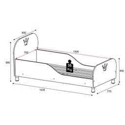 Mini Cama Infantil com Proteção Lateral Complementar - 4