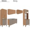 Cozinha Modulada Completa Beatriz Nogal Damasco - Alj Móveis - 2