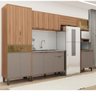 Cozinha Modulada Completa Beatriz Nogal Damasco - Alj Móveis - 1