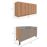 Cozinha Modulada Completa Beatriz Nogal Damasco - Alj Móveis - 5