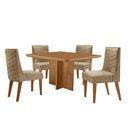 Ver imagem 2 de Mesa de Jantar Olímpia 90cm Mdf Canto Copo e com 4 Cadeiras Safira
