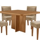 Ver mais imagens de Mesa de Jantar Olímpia 90cm Mdf Canto Copo e com 4 Cadeiras Safira