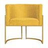 Poltrona Decorativa Sala de Estar Luana Base Gold Suede - 6