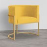 Poltrona Decorativa Sala de Estar Luana Base Gold Suede - 5