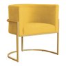 Poltrona Decorativa Sala de Estar Luana Base Gold Suede - 1