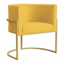 Ver imagem 1 de Poltrona Decorativa Sala de Estar Luana Base Gold Suede