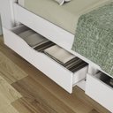 Ver imagem 7 de Cama Solteiro para Colchão 188x88cm com 2 Gavetas e Nichos Zuri Branco S01 - Mpozenato
