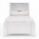 Ver imagem 1 de Cama Solteiro para Colchão 188x88cm com 2 Gavetas e Nichos Zuri Branco S01 - Mpozenato