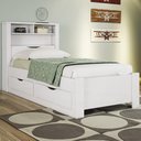 Ver imagem 5 de Cama Solteiro para Colchão 188x88cm com 2 Gavetas e Nichos Zuri Branco S01 - Mpozenato