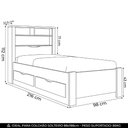 Ver imagem 4 de Cama Solteiro para Colchão 188x88cm com 2 Gavetas e Nichos Zuri Branco S01 - Mpozenato