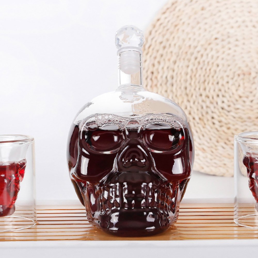 Garrafa de vidro Crystal Head Caveira Skull Crânio 1 litro - 5