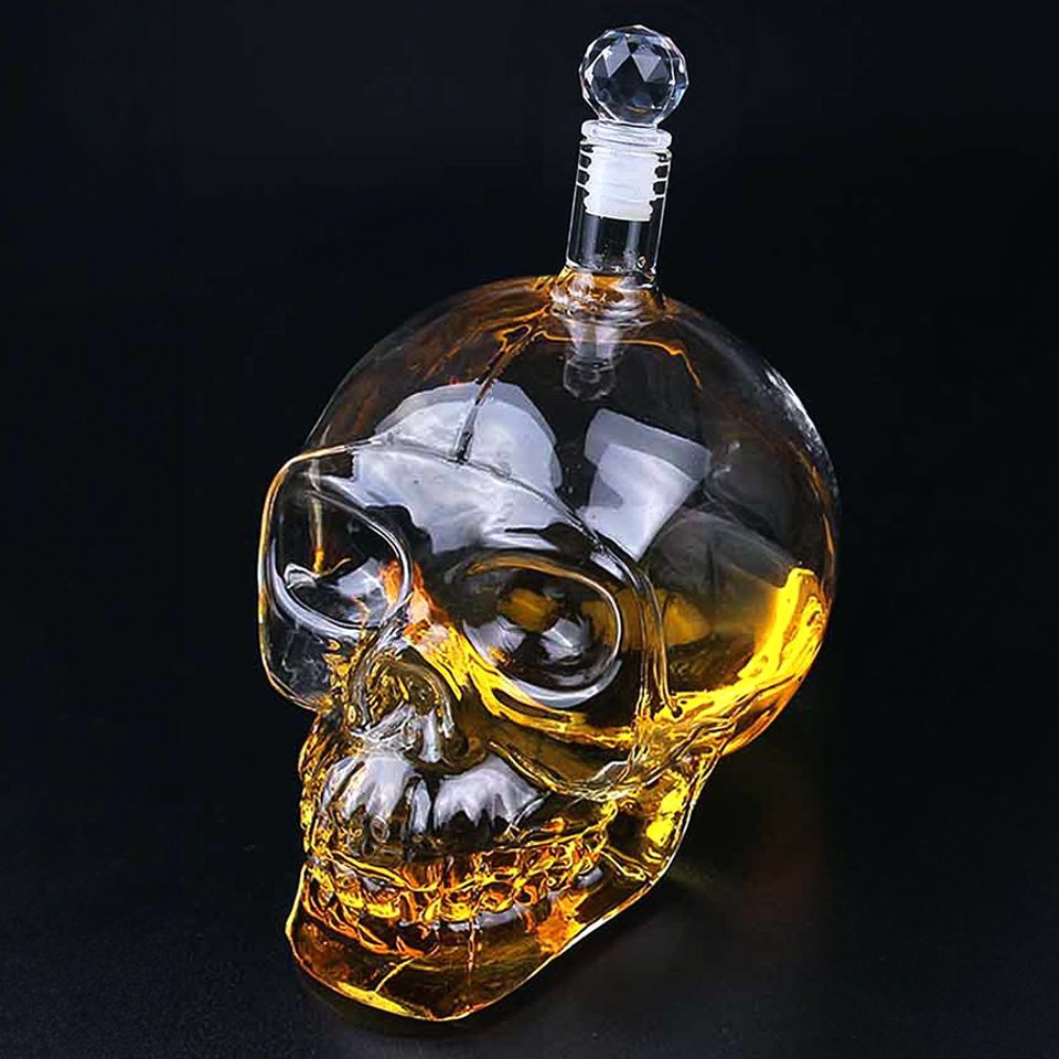 Garrafa de vidro Crystal Head Caveira Skull Crânio 1 litro - 2