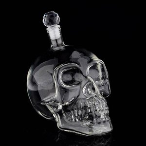 Garrafa de Vidro Crystal Head Caveira Skull Crânio 1 Litro