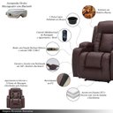 Ver imagem 5 de Poltrona Reclinável Austin com Massagem Aquecimento USB Usbc Óculos Massageador Bluetooth PU