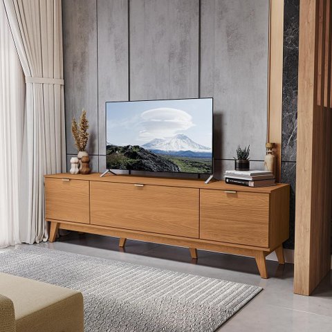 Rack para TV até 75 Polegadas 3 Portas 180cm Canela Kappesberg