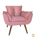 Ver imagem 2 de Jogo Namoradeira e 2 Poltronas Estofadas Sala de Visitas Opala Suede Rosa - LM DECOR