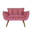 Ver imagem 3 de Jogo Namoradeira e 2 Poltronas Estofadas Sala de Visitas Opala Suede Rosa - LM DECOR