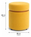 Ver imagem 2 de Kit de Puff Superior Cobre Fosco, Cor Amarelo Claro Veludo - Let Móveis