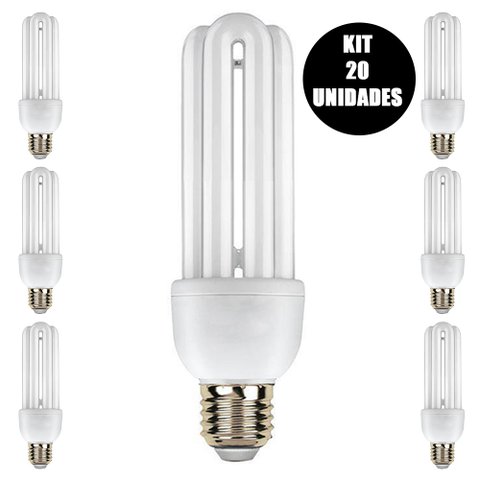 Lâmpada Fluorescente 15w Kit 20 Uni 220v Branco Frio Iluminaçao Ambiente Rua Casa Energia