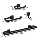 Ver imagem 2 de Kit Acessórios para Banheiros 4 Peças Lavabo com Toalheiro Duplo Preto Fosco