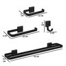 Kit Acessórios para Banheiros 4 Peças Lavabo com Toalheiro Duplo Preto Fosco - 2