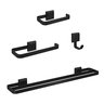 Kit Acessórios para Banheiros 4 Peças Lavabo com Toalheiro Duplo Preto Fosco - 1