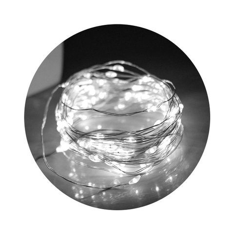 Pisca de Led Fio de Fada - 100l, 10 Metros, Usb e Pilha:branco