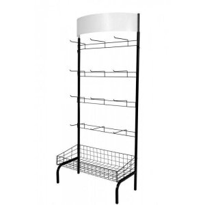 Expositor de peça íntima Comac modelo com 01 cesto - Preto