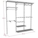 Ver imagem 2 de Conjunto Comac 3 estantes cremalheira com acessórios tamanho 186 cm x 200 cm (tipo Closet) - Preto