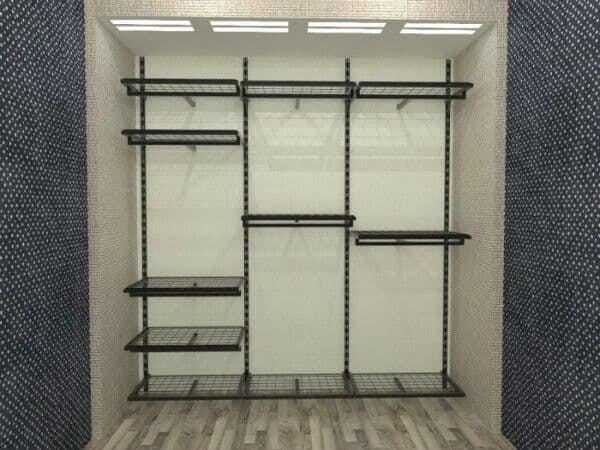 Conjunto Comac com 3 estantes cremalheira e 11 prateleiras tamanho 185 cm x 200 cm (tipo Closet) - P - 3