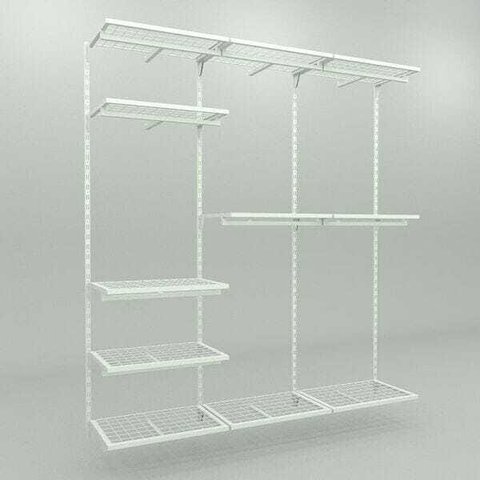 Conjunto Comac com 3 estantes cremalheira e 11 prateleiras tamanho 185 cm x 200 cm (tipo Closet) - B