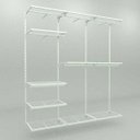 Ver imagem 1 de Conjunto Comac com 3 estantes cremalheira e 11 prateleiras tamanho 185 cm x 200 cm (tipo Closet) - B