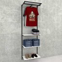 Ver imagem 2 de Conjunto Comac com 01 estantes cremalheira com 04 prateleiras e 01 cabideiro tamanho 64 cm x 200 cm