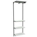 Ver imagem 1 de Conjunto Comac com 01 estantes cremalheira com 04 prateleiras e 01 cabideiro tamanho 64 cm x 200 cm