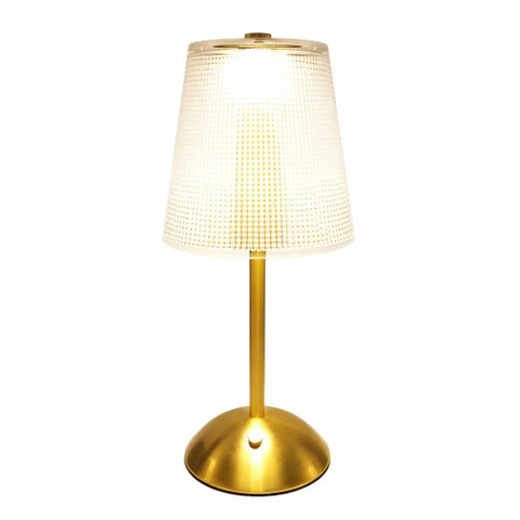 Luminária Abajur Led sem Fio Metal - Recarregável e Touch 3 Cores de Luz