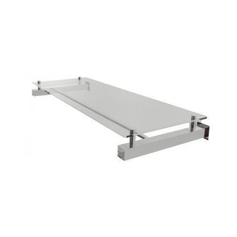 Estante de parede Comac quadrada em aluminio com 1 prateleira e 1 arara