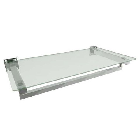 Estante de parede Comac modelo quadrada Leve 60cm com 1 prateleira e 1 arara em alumínio