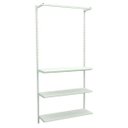 Ver imagem 1 de Conjunto Comac com 01 estantes cremalheira com 03 prateleiras e 01 arara tamanho 94 cm x 200 cm - Br