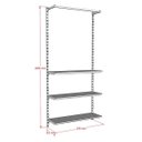 Ver imagem 3 de Conjunto Comac com 01 estantes cremalheira com 03 prateleiras e 01 arara tamanho 94 cm x 200 cm - Br